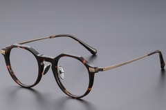 Gafas de titanio ovaladas de carey n.° BS1913-0533