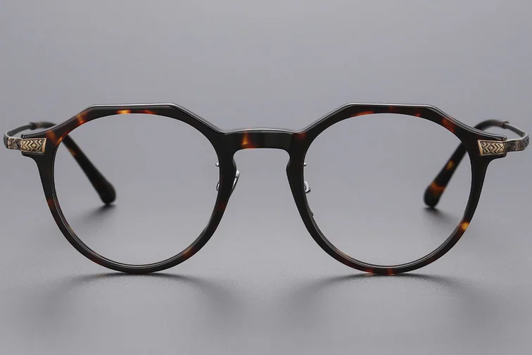 Gafas de titanio ovaladas de carey n.° BS1913-0533