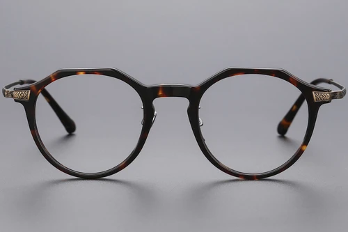 Oval Tortoiseshell Titanium Glasses #BS1913-0533