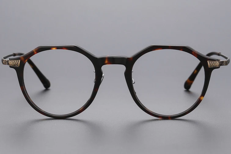 Ovale Titanbrille in Schildpattoptik #BS1913-0533