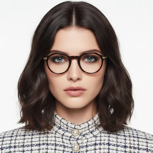 Lunettes ovales en titane écaille de tortue #BS1913-0533