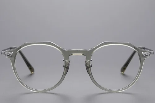Lunettes ovales en titane vert #BS1913-0534