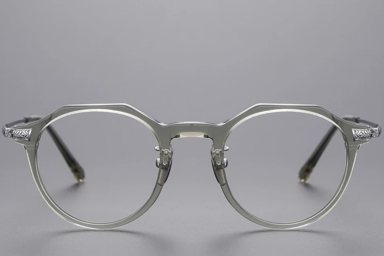 Ovale grüne Titanbrille #BS1913-0534
