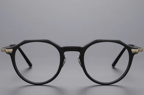 Lunettes ovales en titane noir #BS1913-0535