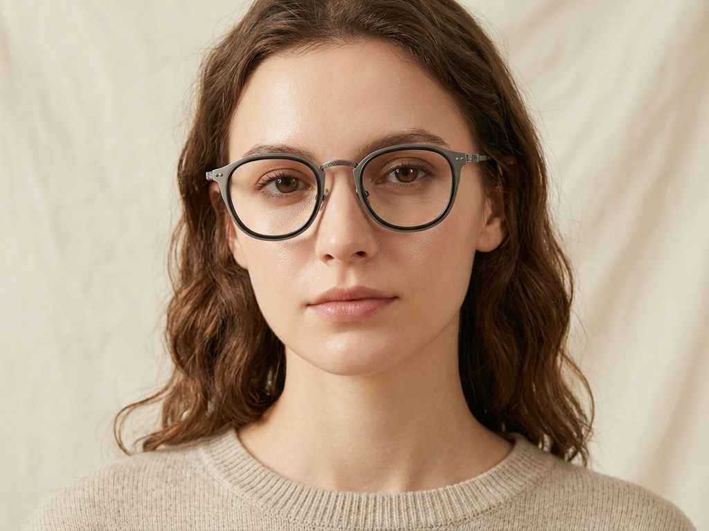 Oval Black Titanium Glasses #BS1913-0536