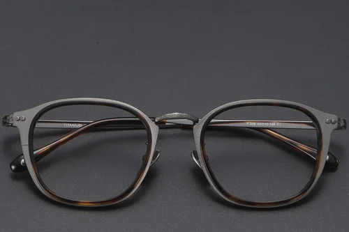 Lunettes ovales en titane écaille de tortue #BS1913-0537