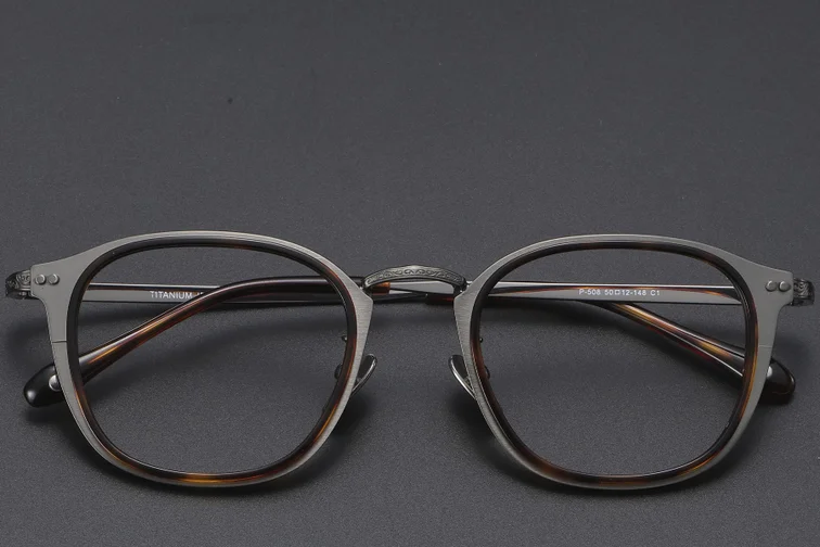Oval Tortoiseshell Titanium Glasses #BS1913-0537