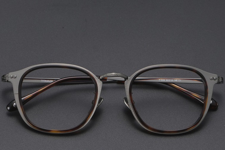 Lunettes ovales en titane écaille de tortue #BS1913-0537