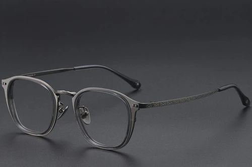 Oval Gray Titanium Glasses #BS1913-0538