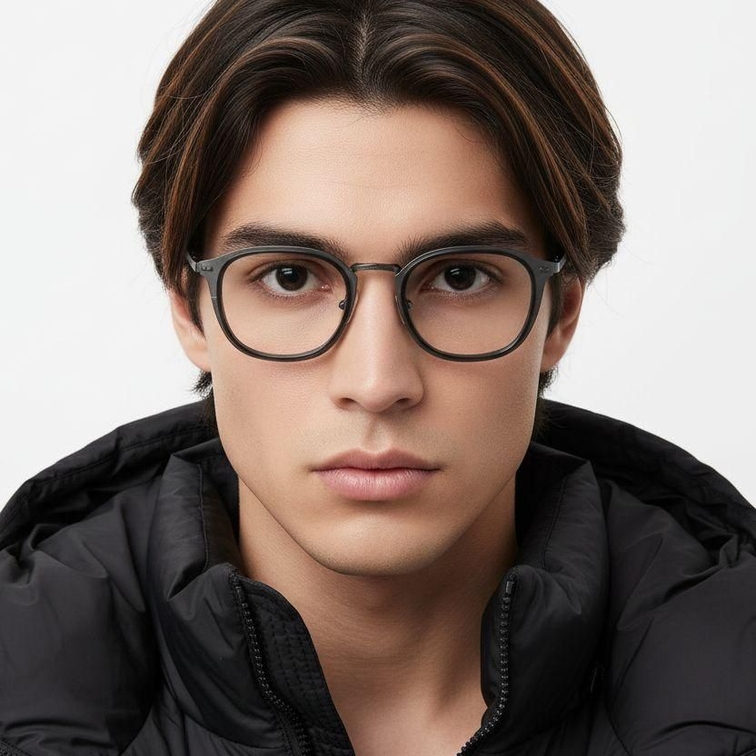 Oval Gray Titanium Glasses #BS1913-0538