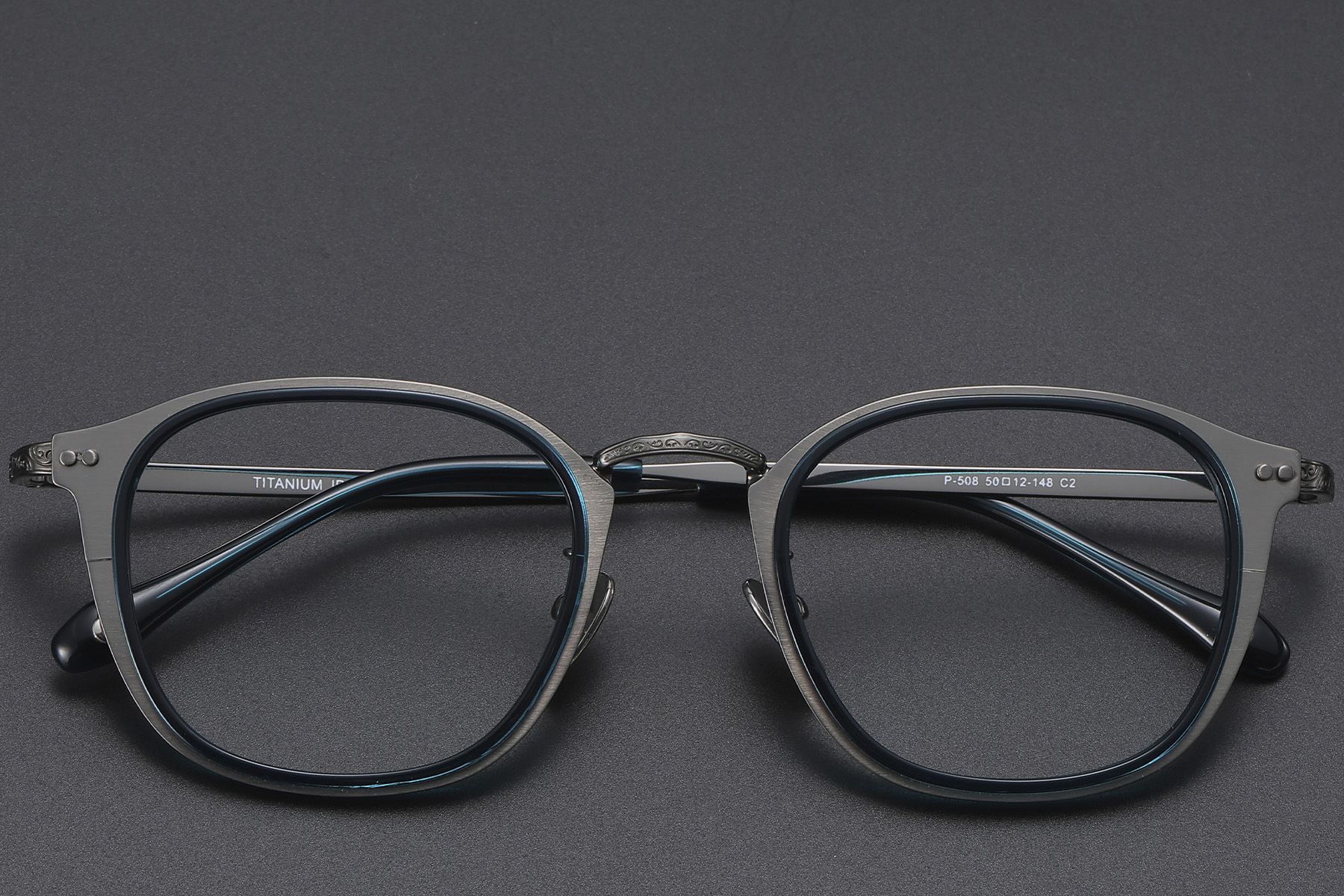 Oval Blue Titanium Glasses #BS1913-0539