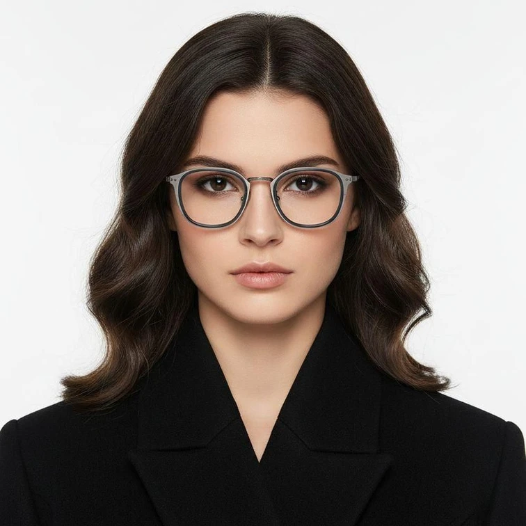 Oval Blue Titanium Glasses #BS1913-0539