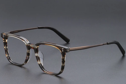 Rechteckige braune Titanbrille #BS1913-0540