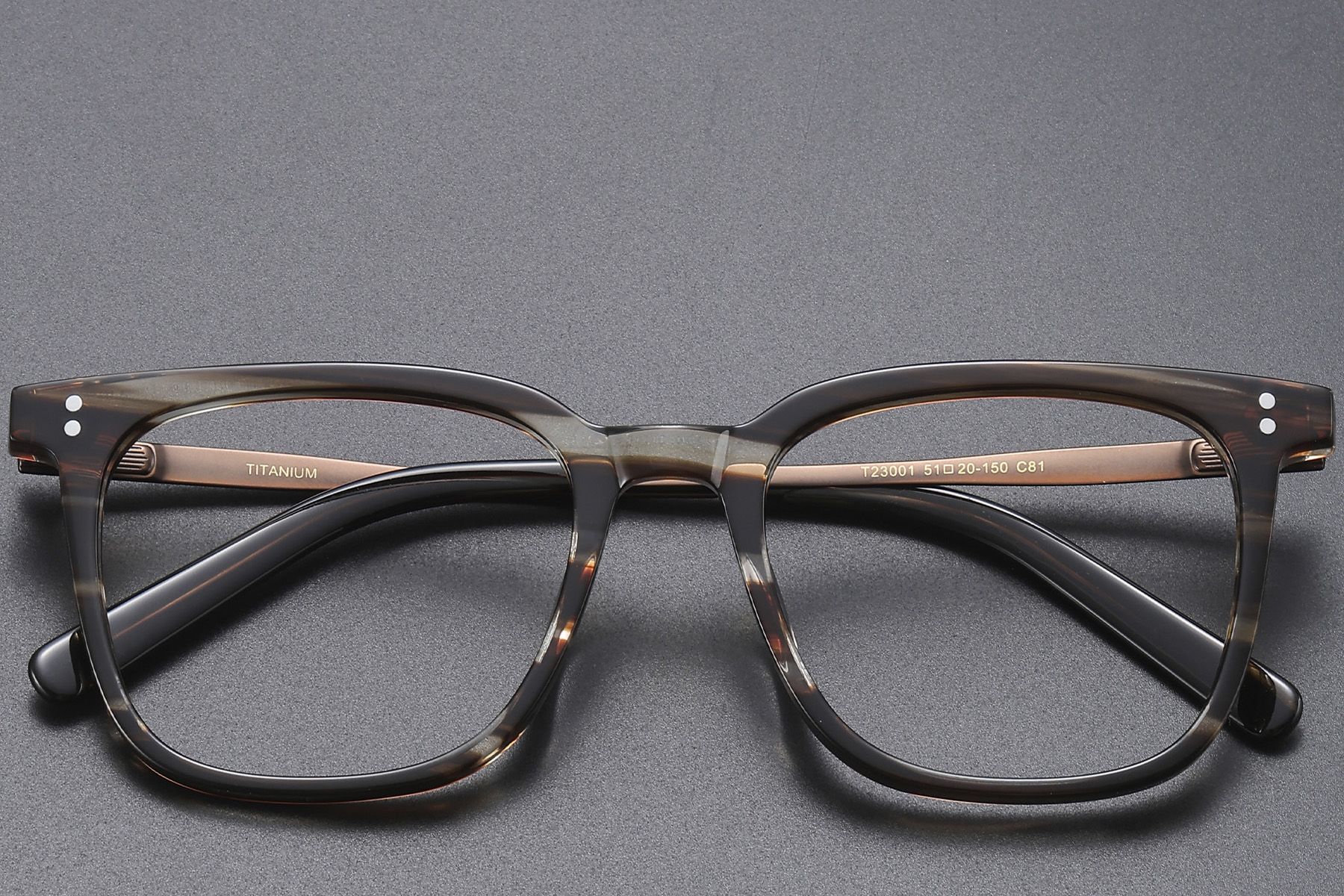 Rectangular Brown Titanium Glasses #BS1913-0540