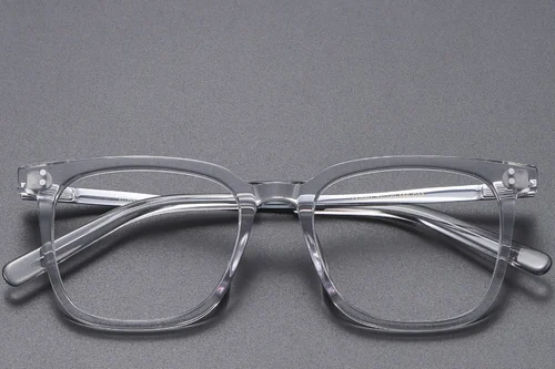 Lunettes rectangulaires en titane gris #BS1913-0541