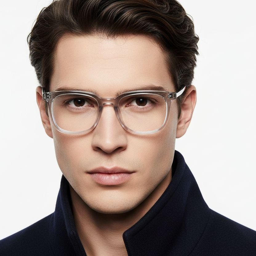 Rectangular Gray Titanium Glasses #BS1913-0541