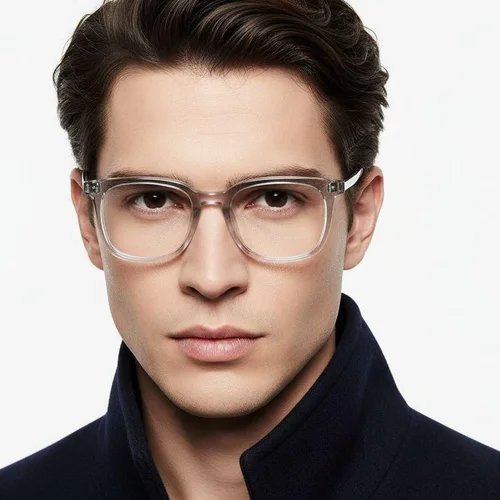 Lunettes rectangulaires en titane gris #BS1913-0541