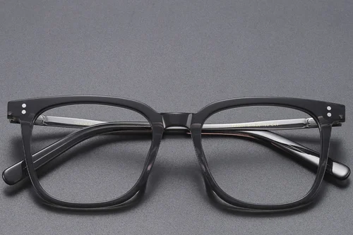 Lunettes rectangulaires en titane gris #BS1913-0542