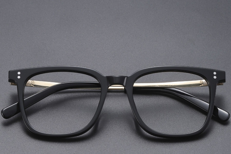 Rectangular Black Titanium Glasses #BS1913-0543
