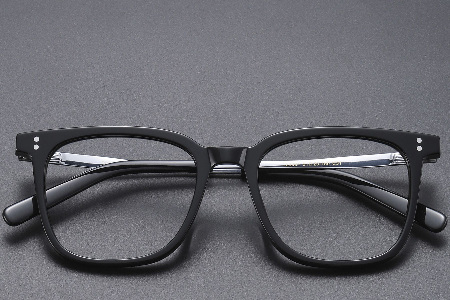 Gafas rectangulares de titanio negro #BS1913-0544