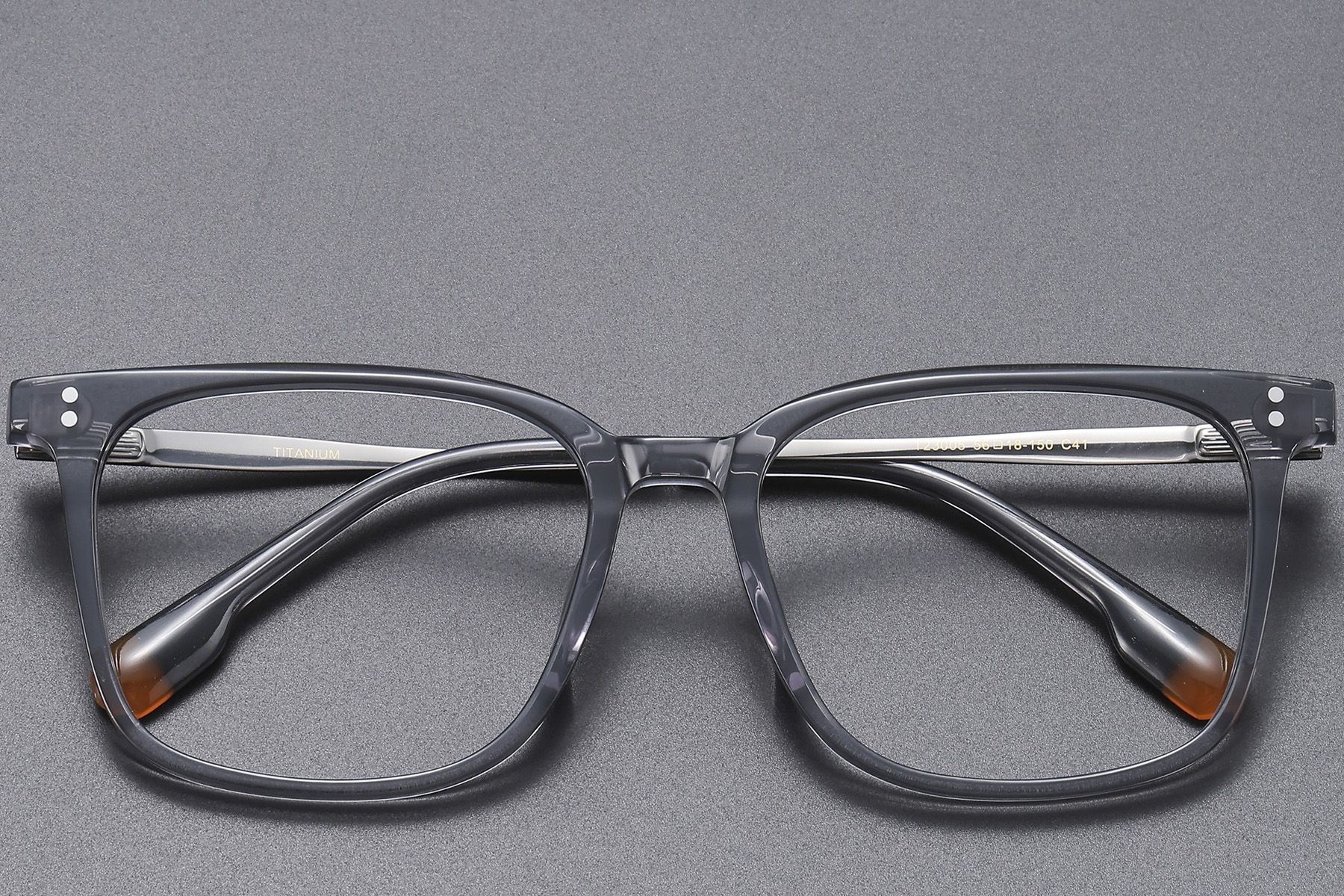 Rectangular Gray Titanium Glasses #BS1913-0545