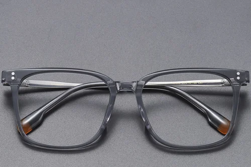 Lunettes rectangulaires en titane gris #BS1913-0545