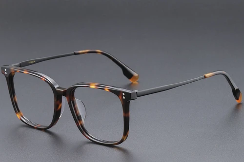 Rectangular Tortoiseshell Titanium Glasses #BS1913-0546