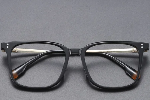 Lunettes rectangulaires en titane noir #BS1913-0547