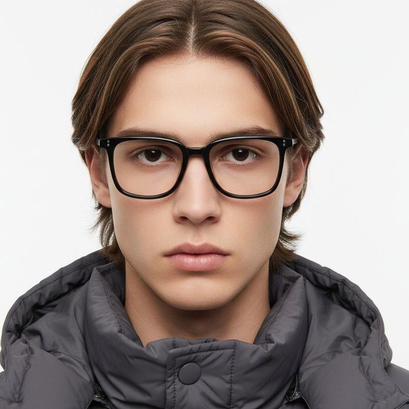 Rectangular Black Titanium Glasses #BS1913-0548