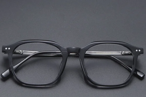 Lunettes rectangulaires en titane gris #BS1913-0549