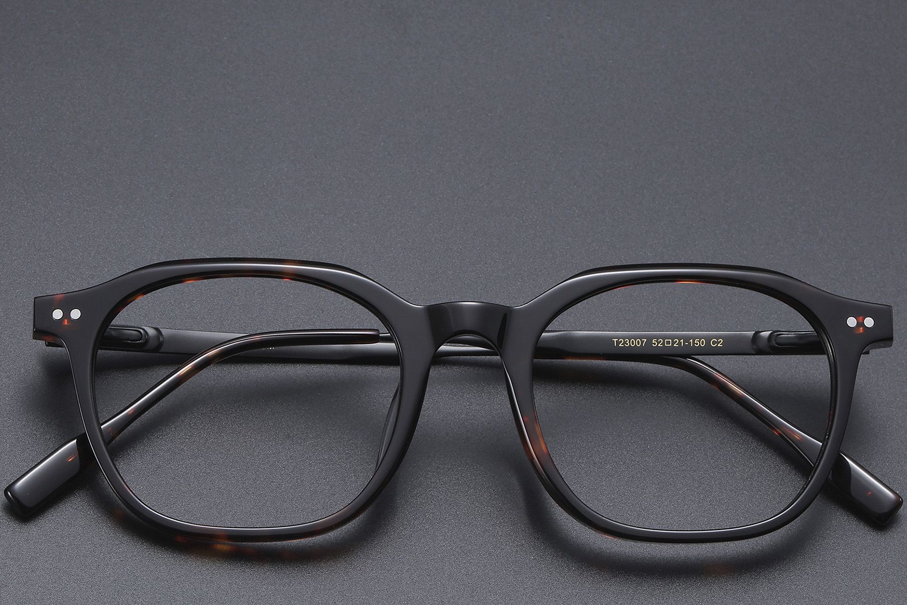 Rectangular Tortoiseshell Titanium Glasses #BS1913-0550