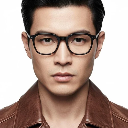 Rectangular Tortoiseshell Titanium Glasses #BS1913-0550