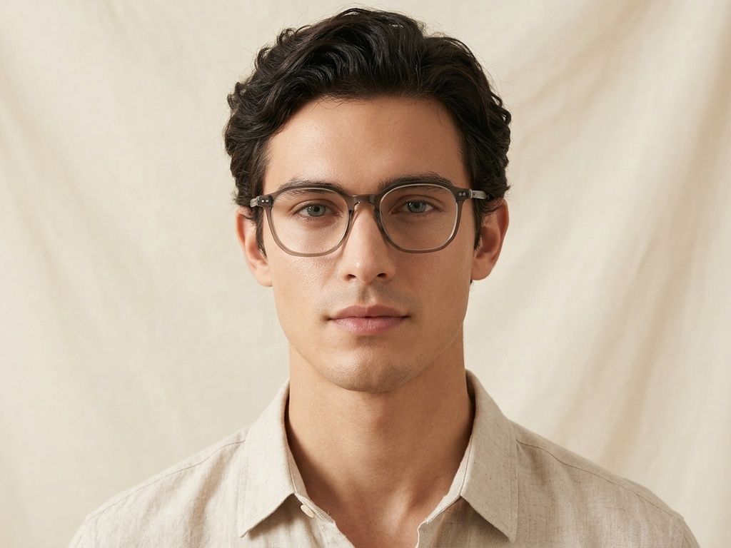 Rectangular Green Titanium Glasses #BS1913-0551