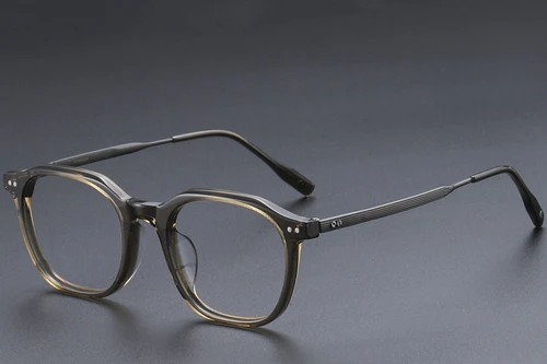 Rectangular Green Titanium Glasses #BS1913-0551