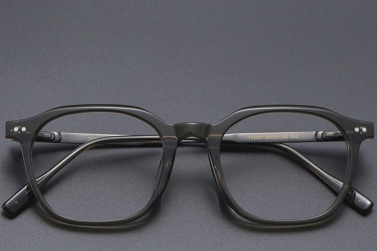 Rectangular Green Titanium Glasses #BS1913-0551