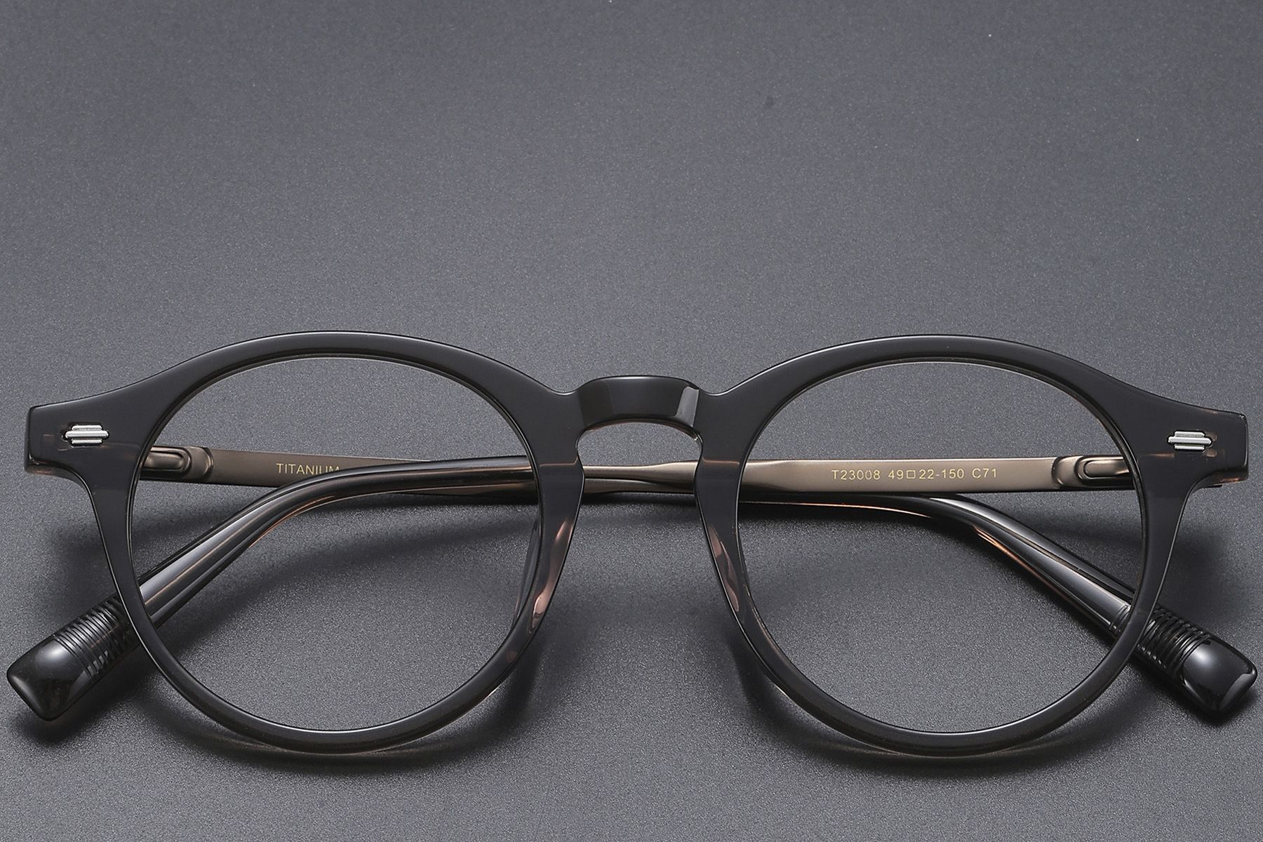 Lunettes ovales en titane brun #BS1913-0553