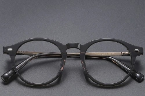 Oval Brown Titanium Glasses #BS1913-0553