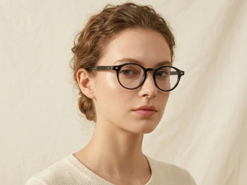 Lunettes ovales en titane gris #BS1913-0554