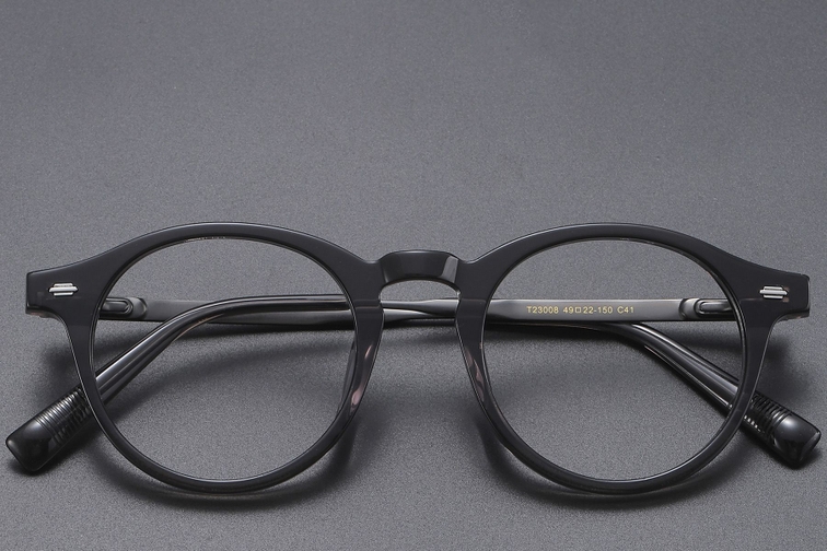 Oval Gray Titanium Glasses #BS1913-0554