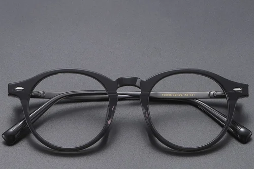 Lunettes ovales en titane gris #BS1913-0554