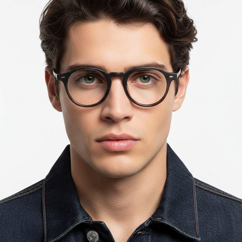 Oval Gray Titanium Glasses #BS1913-0554