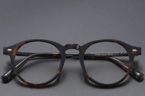 Oval Tortoiseshell Titanium Glasses #BS1913-0555