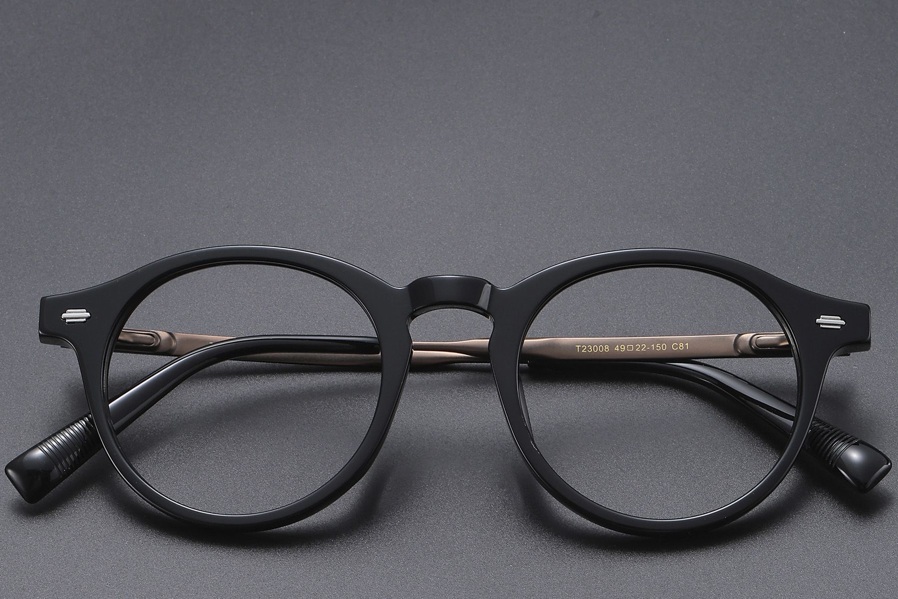 Oval Black Titanium Glasses #BS1913-0556