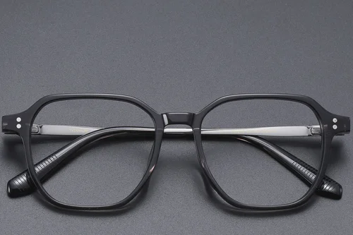 Lunettes rectangulaires en titane gris #BS1913-0558