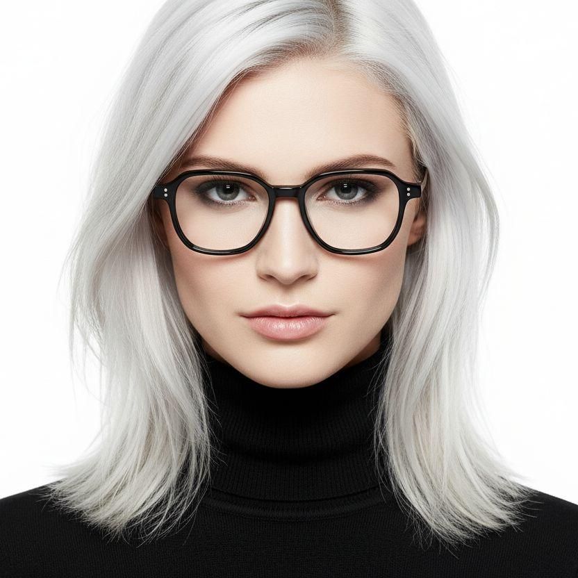 Rectangular Black Titanium Glasses #BS1913-0559