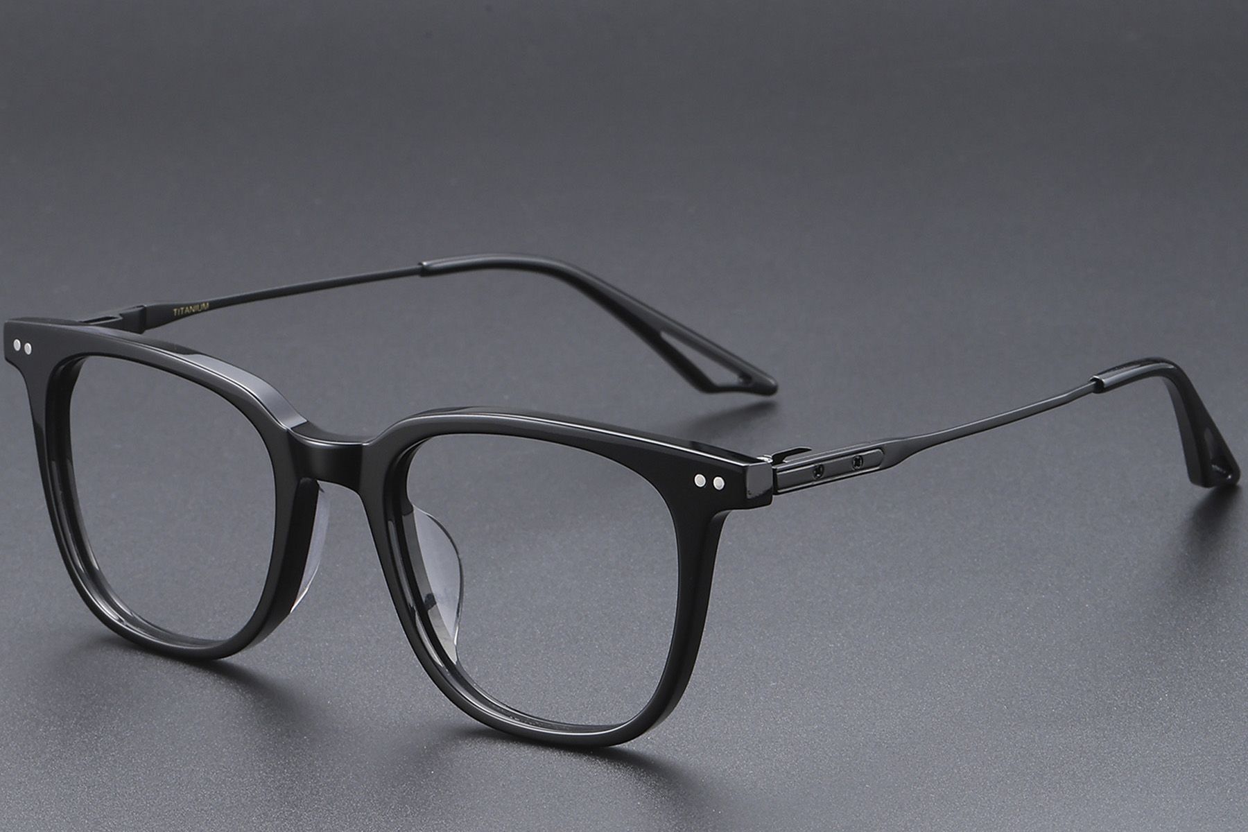 Rectangular Black Titanium Glasses #BS1913-0561