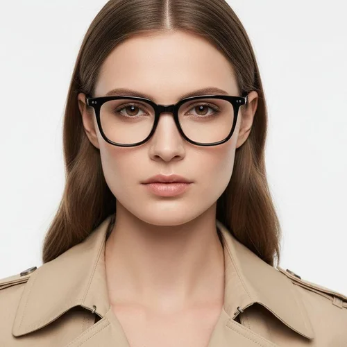 Lunettes rectangulaires en titane noir #BS1913-0561