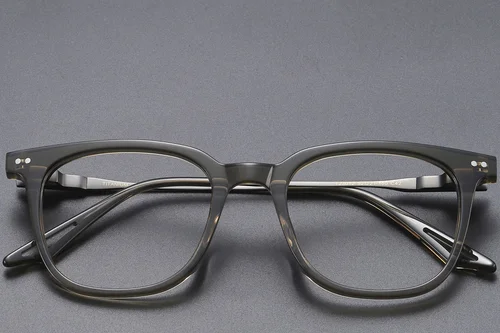 Lunettes rectangulaires en titane vert #BS1913-0564