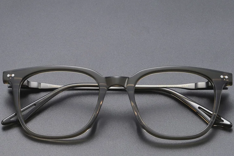 Gafas rectangulares de titanio verde #BS1913-0564