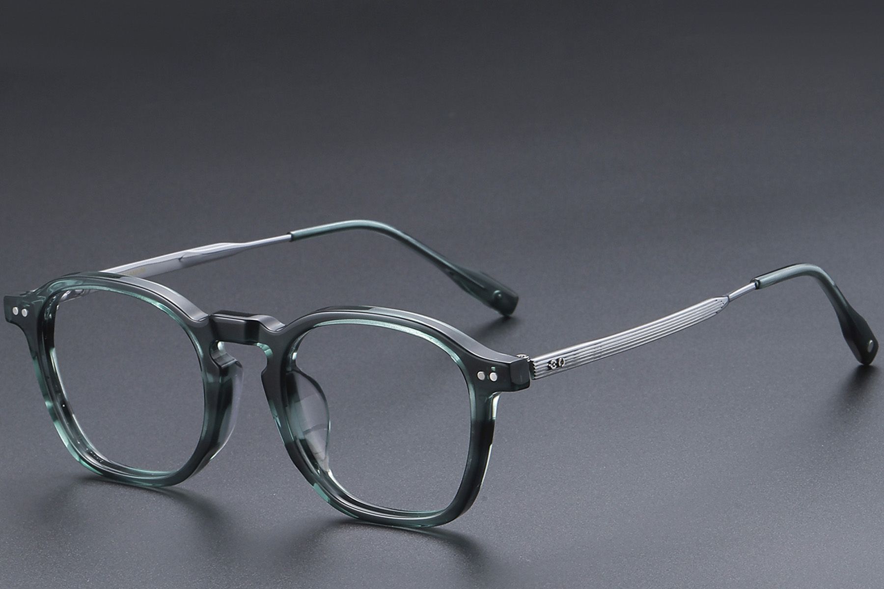 Rectangular Green Titanium Glasses #BS1913-0566